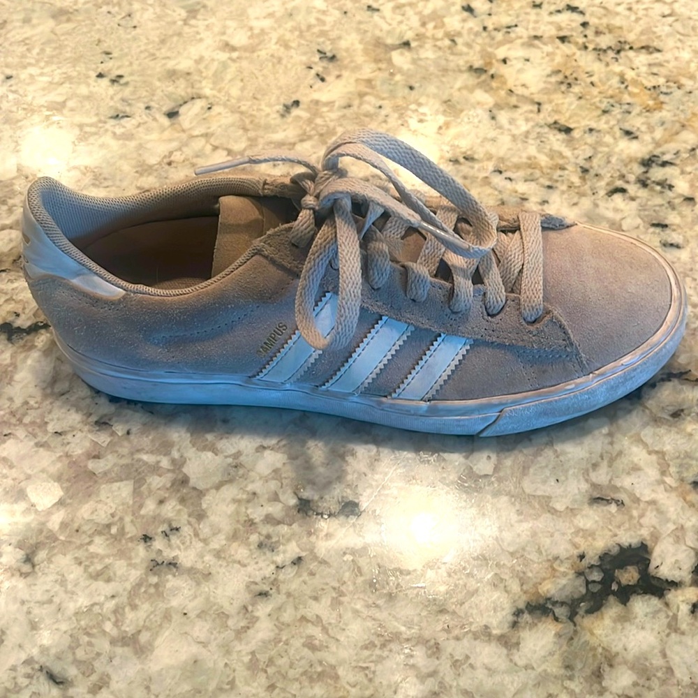 Used Adidas CAMPUS Gray and White Sneakers